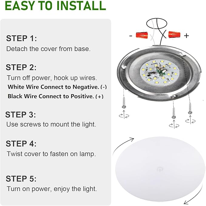 12V RV Interior LED Lights with Touch Switch, 4.5 Inch Ceiling Dome Puck Light, Low Profile RV Camper Trailer Boat Lighting, warm light (Pack 3)