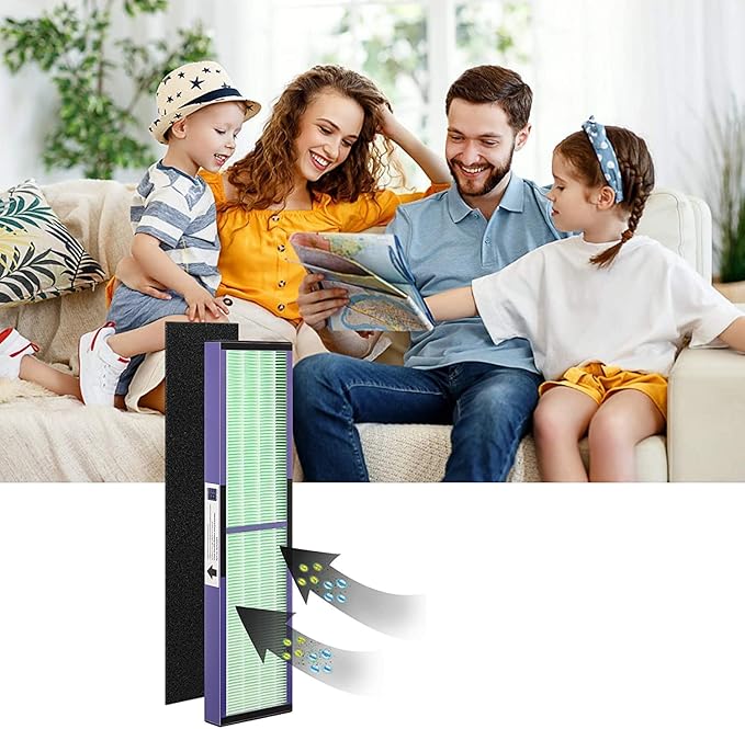 FLT4850PT HEPA Filter B Replacement with Pet Pure Treatment for Germ Guardian C4900 AC4825 AC4850PT CDAP4500 AC4300 and More with 8 Activated Carbon Pre-Filters