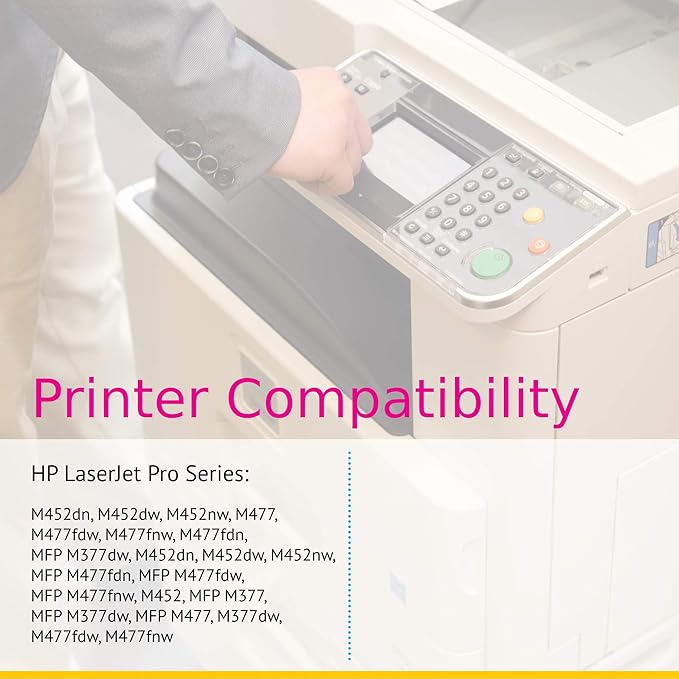CS Replacement Toner Cartridge Compatible with HP CF411X Cyan Pro M452dn M452dw M452nw M477fdw M477fnw
