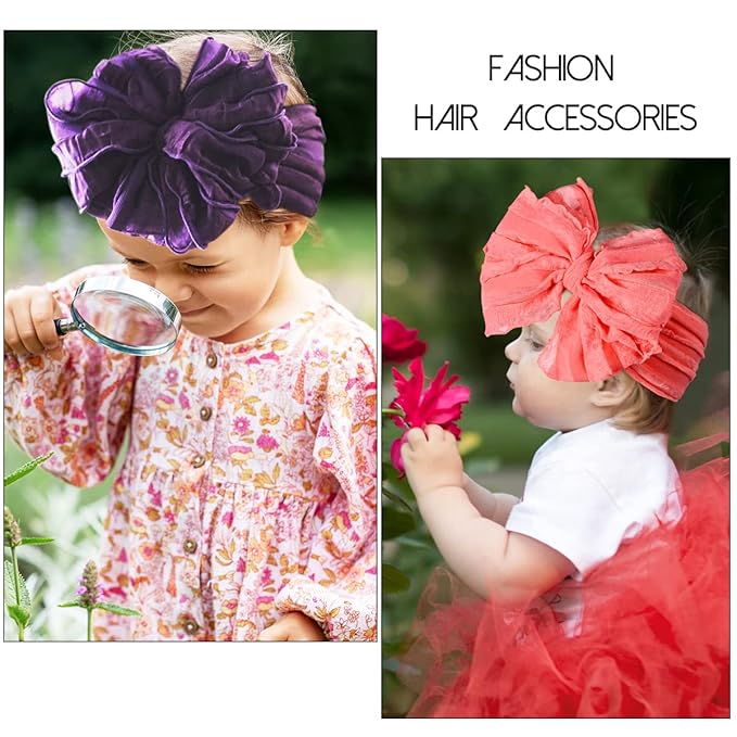 DANMY Baby Girl Elastic Headbands Newborn Toddler Hairbands Bows Children Soft Headwrap Hair Accessories