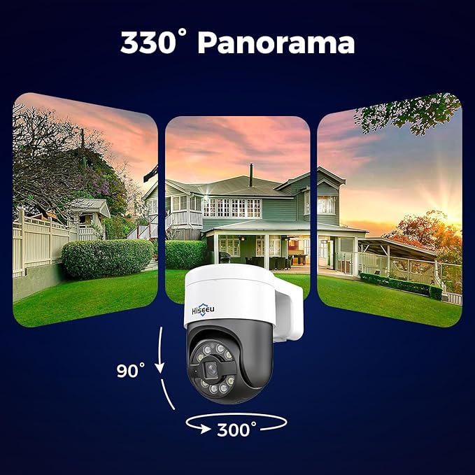 【Human Tracking+300°Pan 90°Tilt】 Hiseeu 4K PoE Security Camera System,Wired NVR Security Camera System w/8 * 5MP PoE PTZ Camera Outdoor&Indoor,2-Way Audio,Color Night Vision,7/24 Record