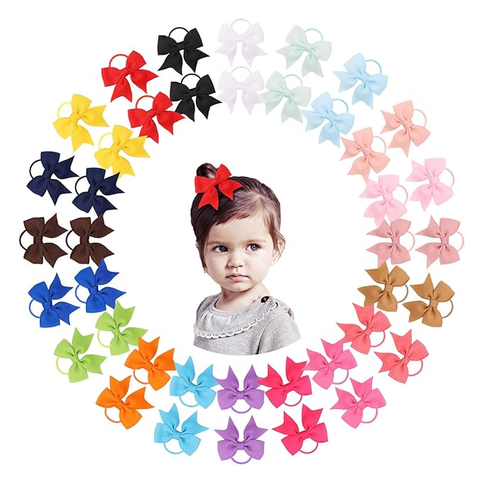 A set of two Cute Bow-shaped Elastic Hair Clips for Children. (yellow)