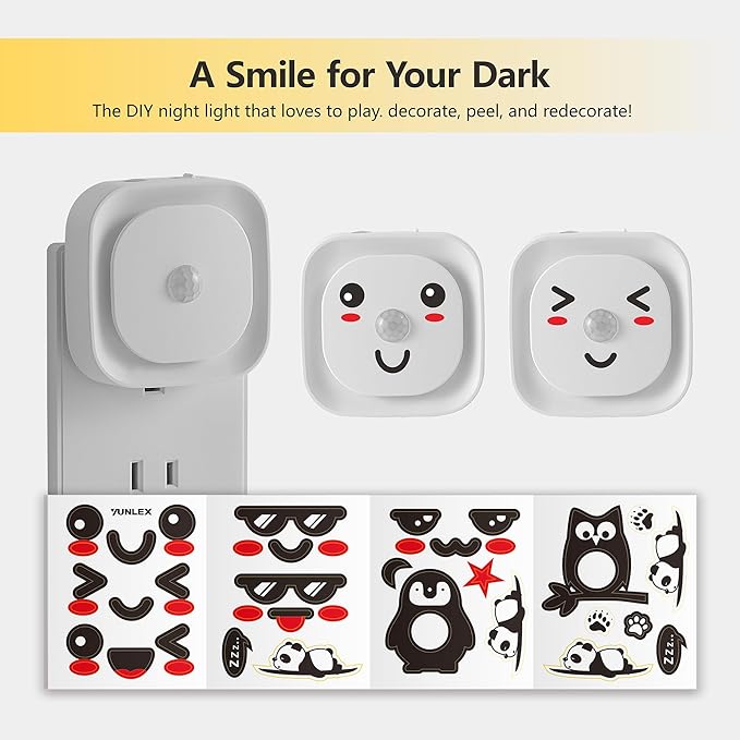 YUNLEX 2 Pack Plug in Night Light with Motion Sensor & Dusk to Dawn Sensor, 3 Sensor Modes, Purple Lights Plug into Wall, Dimmable Calming Glow for Meditation, Relaxation, Bathroom, as Mother Gifts