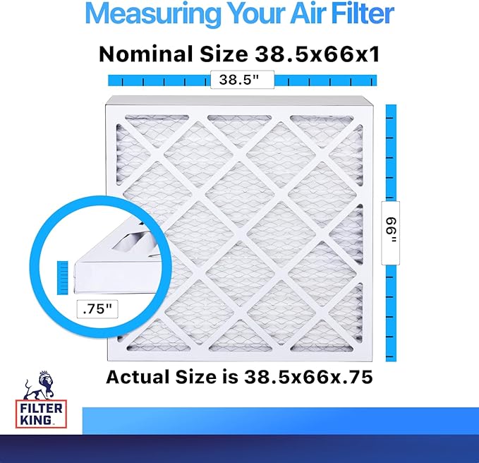 Filter King 38.5x66x1 Air Filter | 4-PACK | MERV 8 HVAC Pleated A/C Furnace