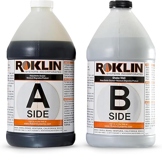 Roklin Systems, Inc. - PolyFlex DS Concrete Crack Filler, Quick-Drying Asphalt Crack Sealer, Floor/Wall Repair Patch Kit Essential, 10 gallons (5 gallons x 2 - Side A & B), Gray