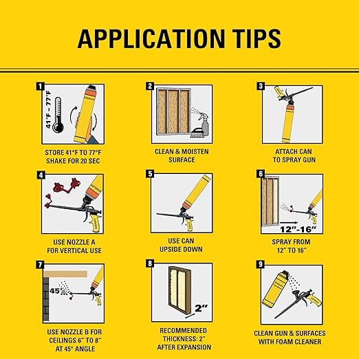STANLEY F 990P Supercoat Spray Foam Insulation - Closed Cell Spray Foam Covers Up to 480 Sq.Ft.,(11.32/2 inch R-Value) - Gun Use, Gun Not Included - 27.1 oz, 24 Pack