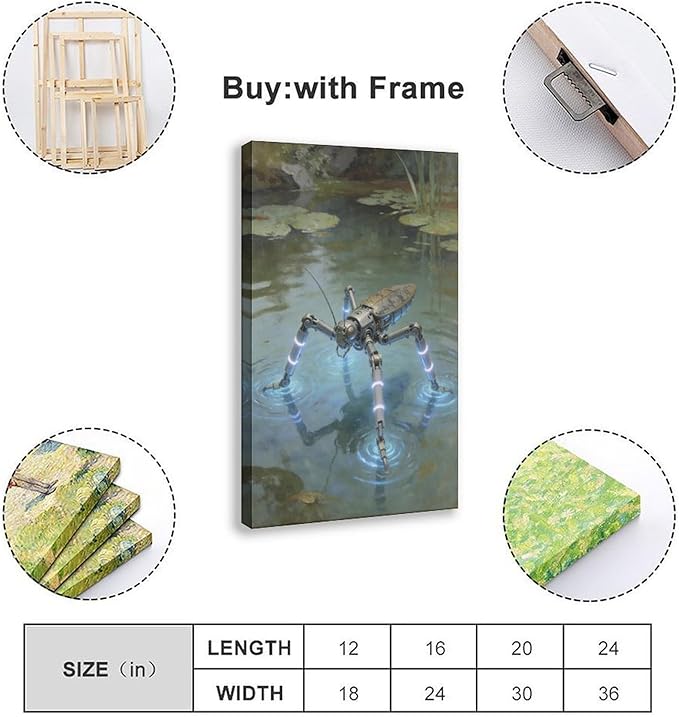 Framed Modern Sci Fi Wall Art for Living Room And Studio Futuristic Minimalist Decor 16x24inch(40x60cm)