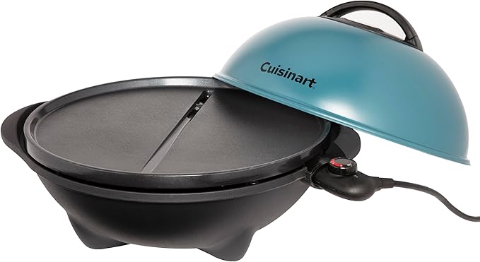 Cuisinart Indoor/Outdoor Electric Griddle, 2-in-1 Portable BBQ with Flat Top Nonstick Cooking Surface, Adjustable Heat, Stand/Tabletop Options for Cookouts, Barbecues & Small Spaces, No Tools Needed