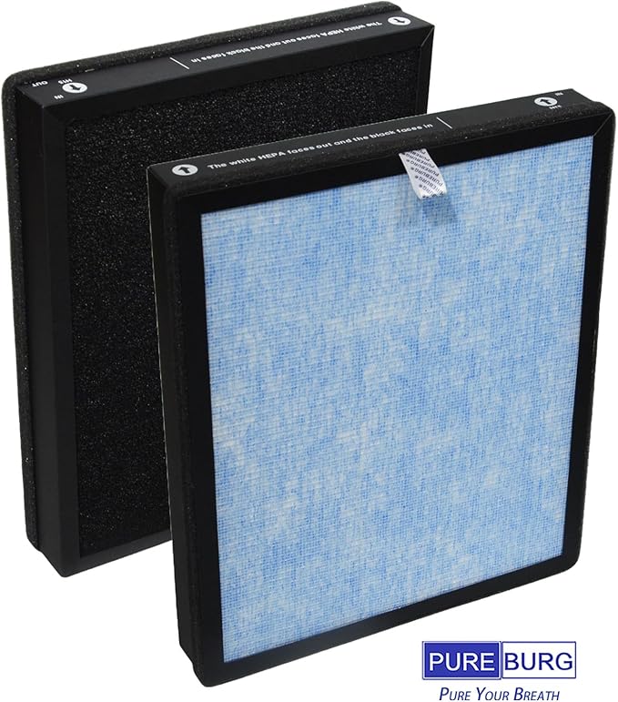 PUREBURG Replacement Filter Compatible with POMORON MJ005H Air Purifier,4-Pack H13 HEPA Activated Carbon 2-in-1 4-Stage Filtration