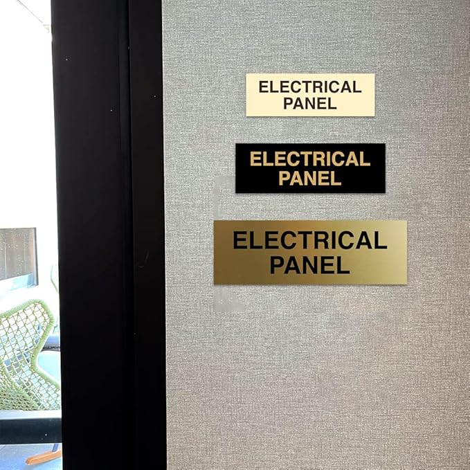 All Quality Basic Electrical Panel Sign - Fire Regulation Safety Compliance Sign - Silver - Small (1 Pack)