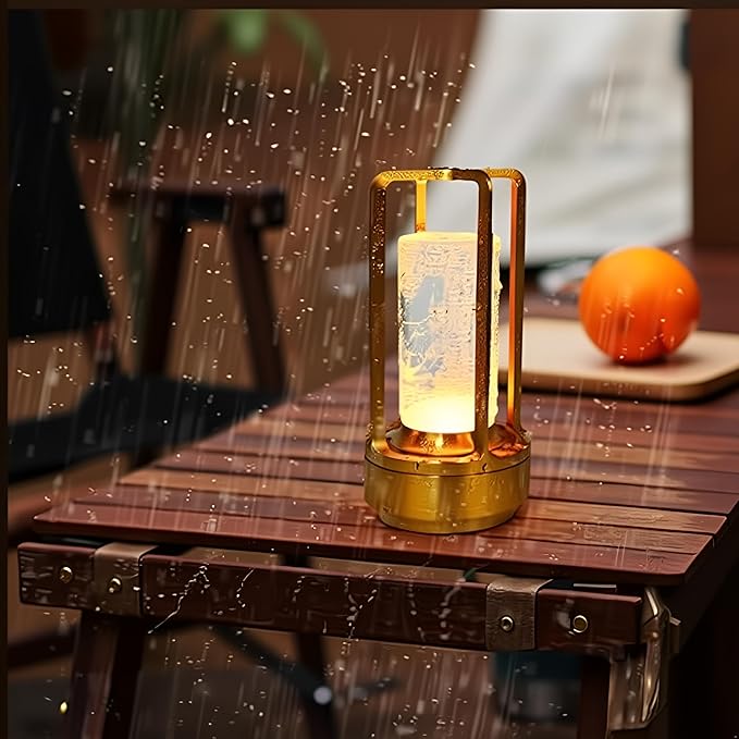 2 Pack Crystal Lantern lamp with Touch Dimming, Rechargeable LED Table Lamp, 3-Color Adjustable Brightness, 4200mAh Battery Powered Desk Light for Bedroom, Restaurant, Outdoor