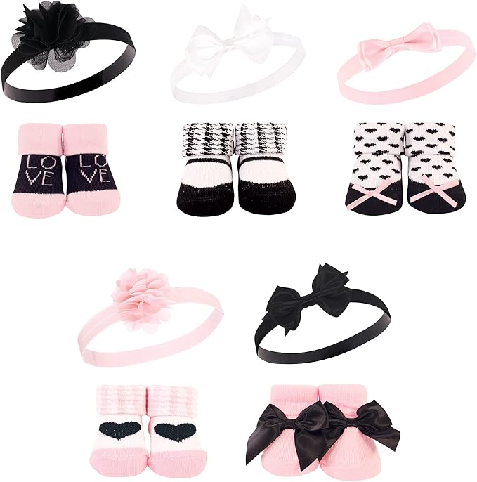 Hudson Baby Girl's Headband and Socks Giftset