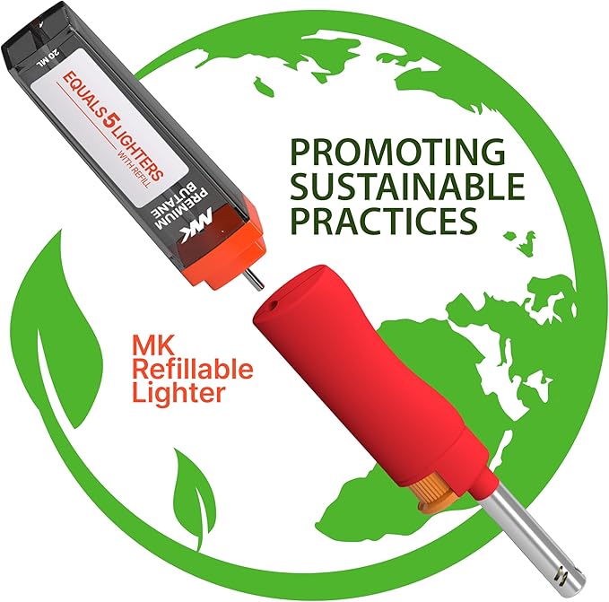 MK Lighter Candle Lighters, Windproof Flame, Ideal as Lighters for Candle, BBQ Lighters, Camping Lighters, Outdoor Lighters, Butane Refillable Lighters, Multipurpose Lighters (NBR-12PC)