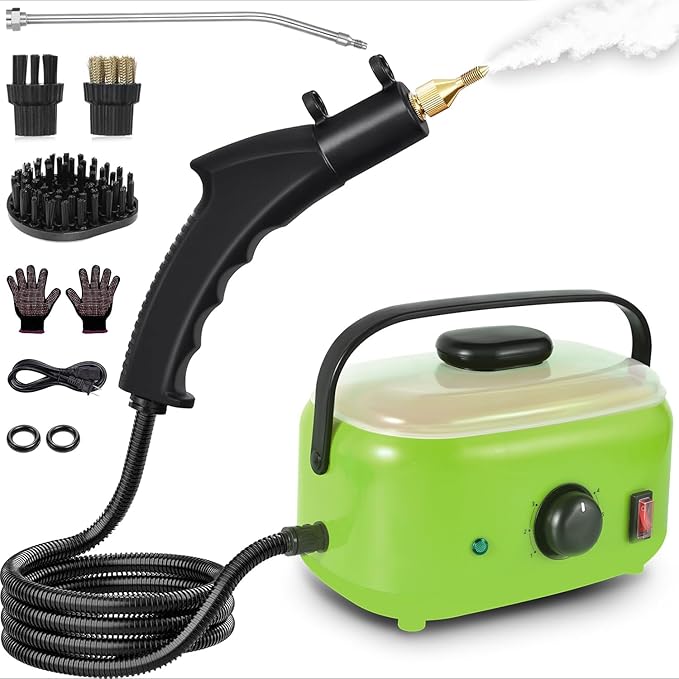 Flgocexs Steam Cleaner for Home,2500W Pressurized Steam Cleaner with 3 Brush Heads Portable Steamer for Cleaning Multi Surface Steam Cleaners with 2L Tank for Floor Car Carpet Upholstery