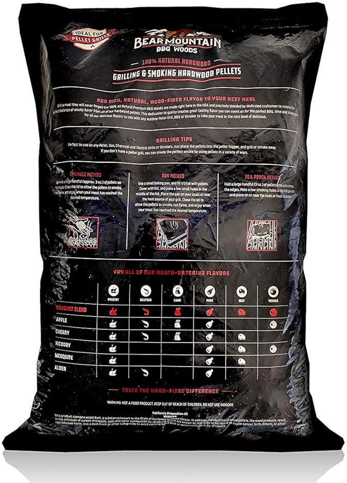 Bear Mountain 2-Pack All Natural Wood Pellets for Smoker, Grill & BBQ, 20 Lbs, Cherry - Premium Hardwood Barbecue Pellets for Indoor and Outdoor Grilling