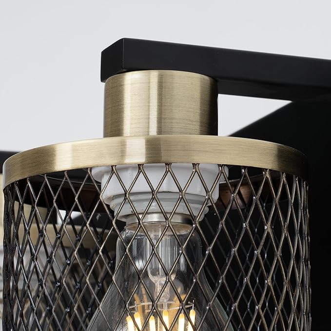 Bathroom Light Fixtures Black and Gold Vanity Lights 2 Lights Farmhouse Bathroom Vanity Light Vintage Design Wall Sconces Lighting for Mirror Attic Corridor Cellar Wall Lamps