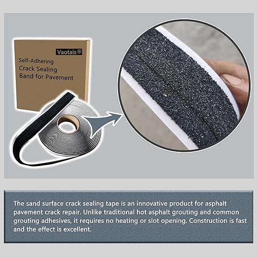 Innovative Upgraded Asphalt Crack Sealer and Joint Repair Tape - Handles Temp Extremes, Efficient Road Repair, Improved Version, Torch Not Required (1.2in * 30ft)