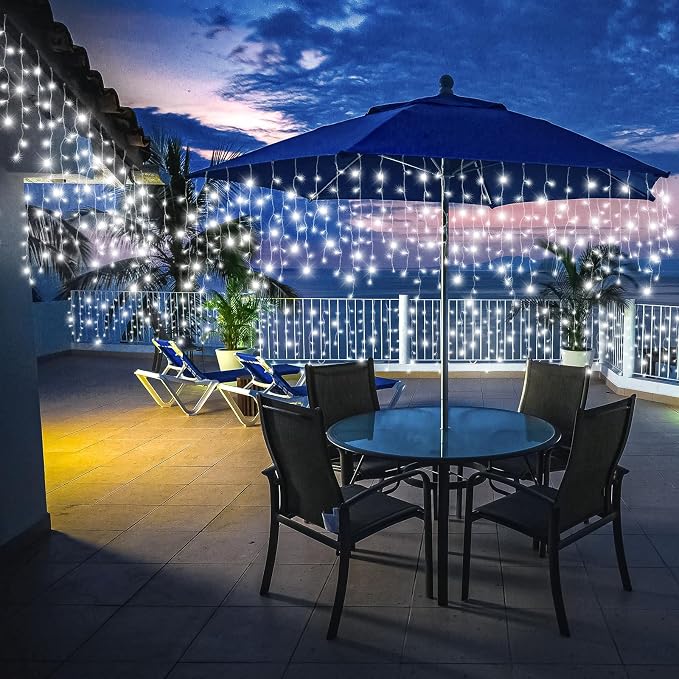 Icicle Christmas Lights Outdoor - 66FT 640 LED Icicle Lights for Outside with 8 Modes Timer, 120 Drops Waterproof Connectable String Lights Indoor for Patio Garden Holiday Decorations, Cool White