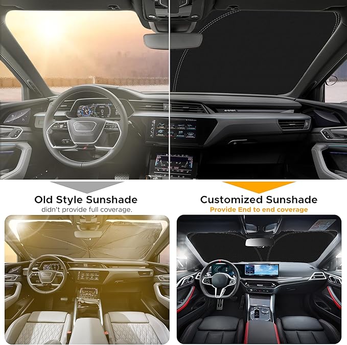 EcoNour Windshield Sun Shade Compatible for BMW X5 (2019–2025) | Custom Fit Front Window Shade for Midsize Luxury SUV | 4-Layer, 240T Sunshade Accessories | UV & Heat Blocker for X5 Windshield