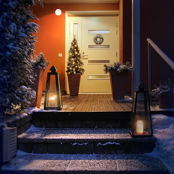 LemonBest Motion Sensor Outdoor Lights - Outdoor Motion Sensor Light Battery Operated Wireless Spotlight Motion Detector Security Light Auto On Off for Porch Stair Hallway Garage Wall Shed (1 Pack)