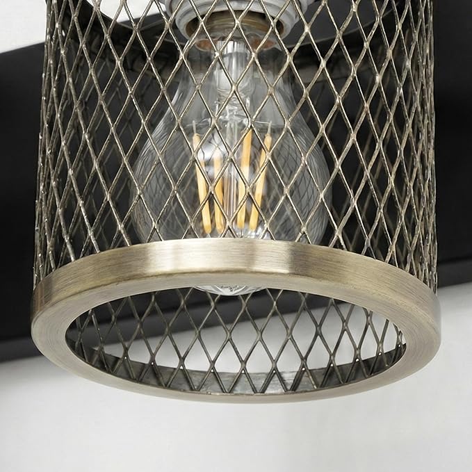 Bathroom Light Fixtures Black and Gold Vanity Lights 2 Lights Farmhouse Bathroom Vanity Light Vintage Design Wall Sconces Lighting for Mirror Attic Corridor Cellar Wall Lamps