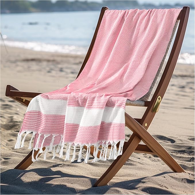 Giant Turkish Beach Blanket Pool Towel Cotton Lightweight Extra Large Soft Sand Free Quick Dry Oversized Sandproof Cruise Ship Essentials Summer Vacation Accessories Gift Must Haves Gear Stuff Gadget