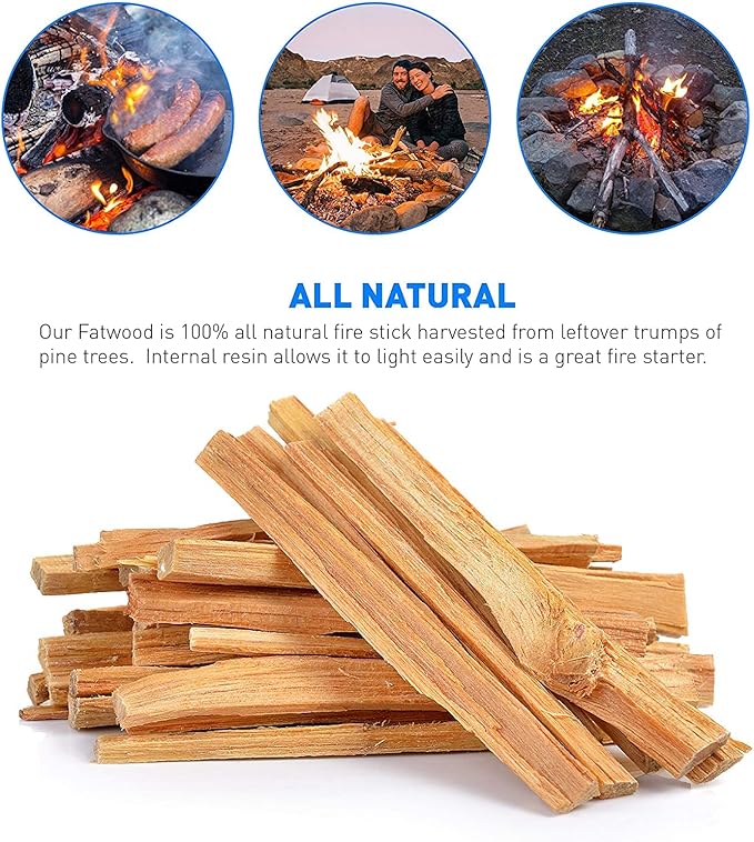 EasyGoProducts Eco-Stix Fatwood Fire Starter Kindling Firewood Sticks 100% Organic Firestarter for Wood Stoves, Fireplaces, Campfires, Bonfires - 05 Pounds