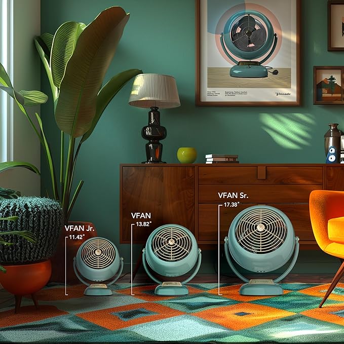 Vornado VFAN Jr. Vintage Air Circulator Fan, Green