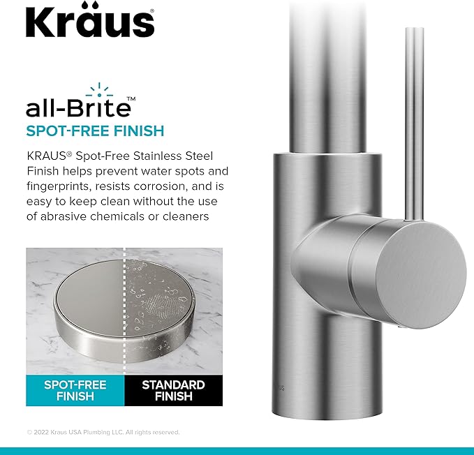 KRAUS Oletto 2-in-1 Commercial Style Pull-Down Single Handle Water Filter Kitchen Faucet for Reverse Osmosis or Water Filtration System in Spot-Free Stainless Steel, KFF-2631SFS