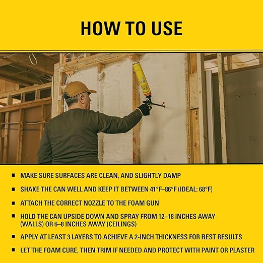 STANLEY F 990P Supercoat Spray Foam Insulation - Closed Cell Spray Foam Covers Up to 480 Sq.Ft.,(11.32/2 inch R-Value) - Gun Use, Gun Not Included - 27.1 oz, 24 Pack