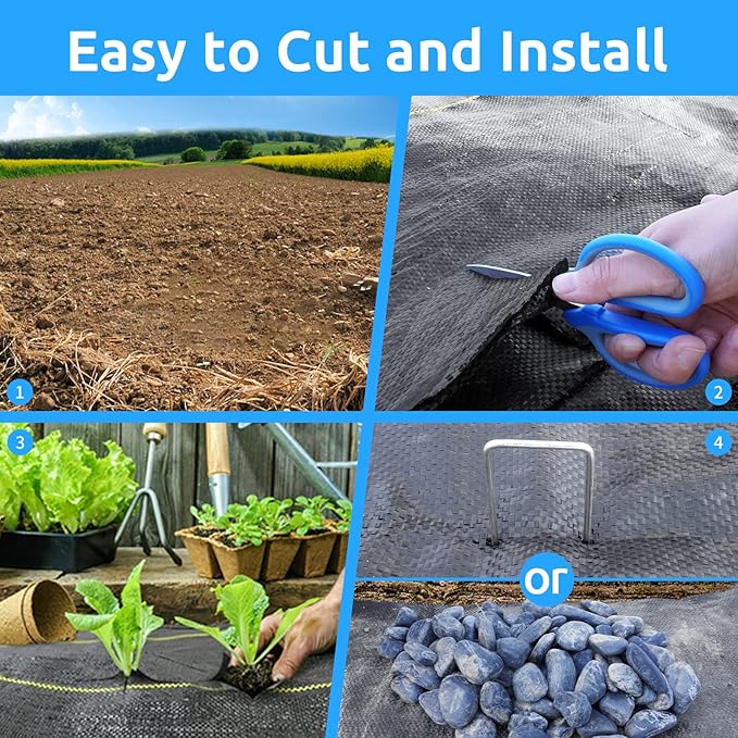 6ft x300ft Black Weed Barrier Landscape Premium Fabric-Heavy Duty Woven Ground Cloth with Superior Permeability Weed Control Convenient Design