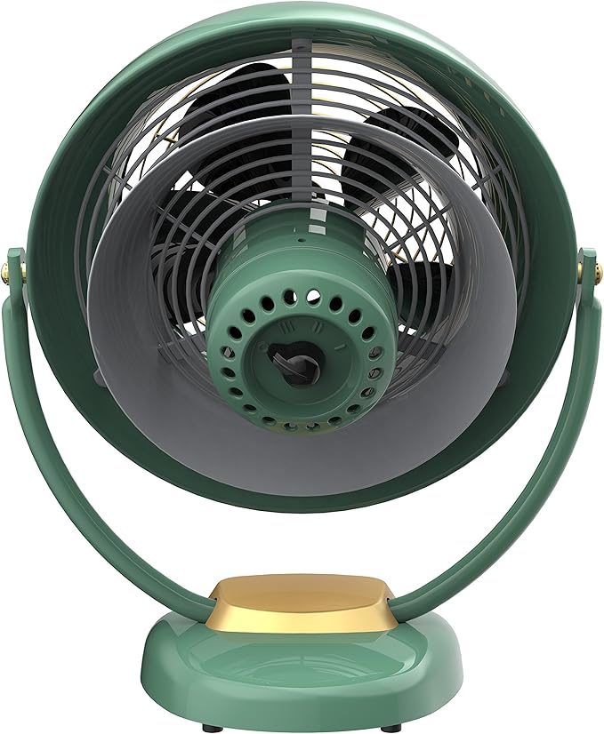 Vornado VFAN™ Sr. Vintage Fan, Large Retro Metal Air Circulator for Cooling & Decor, 3 Speed Settings, Adjustable Tilt, Durable Construction, Powerful Cooling Airflow, Floor Fan for Home, Green