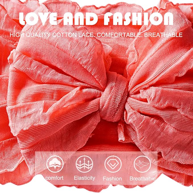 DANMY Baby Girl Elastic Headbands Newborn Toddler Hairbands Bows Children Soft Headwrap Hair Accessories