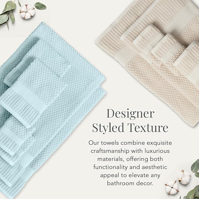 NY Loft 100% Cotton Hand Towel 6 Pack Hand Towel Set | Super Soft & Absorbent