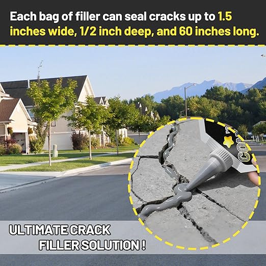 Concrete Crack Filler, 4.5LB High Elasticity Self Leveling Cement Crack Filler, Slab Concrete Waterproof Repair Sealant for Driveway, Walkway, Patio, Joint, Indoor and Outdoor - Grey (74oz)