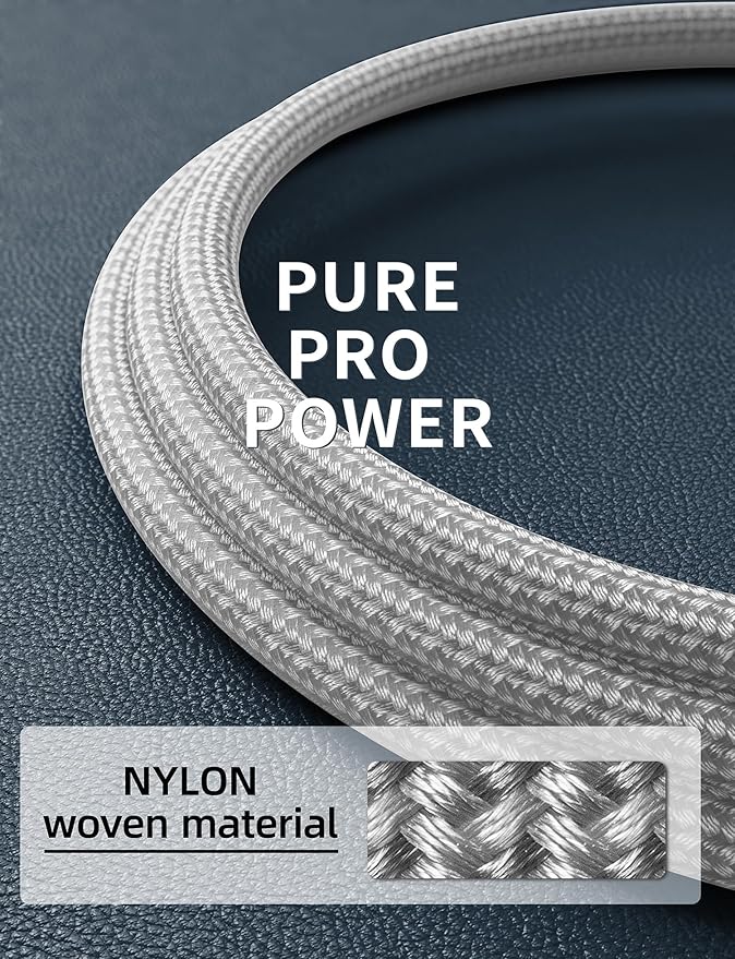 USB C Cable [2 Pack, 10FT], Long USB A to USB C Charger Cable, Type C Cable 3A Fast Charging Upgraded Extra Durable Braided USBC Cord for iPhone 17/16 15 Pro Max/Samsung Galaxy S23/LG and More-Silver