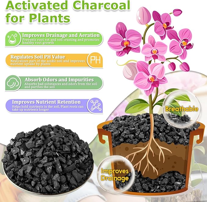 Legigo 8QT All Natural Horticultural Charcoal- Activated Hardwood Plant Charcoal for Soil Amendment, Conditioning Bonsai Soil, Succulent Soil, Terrarium Supplies, Indoor Plant Potting Soil