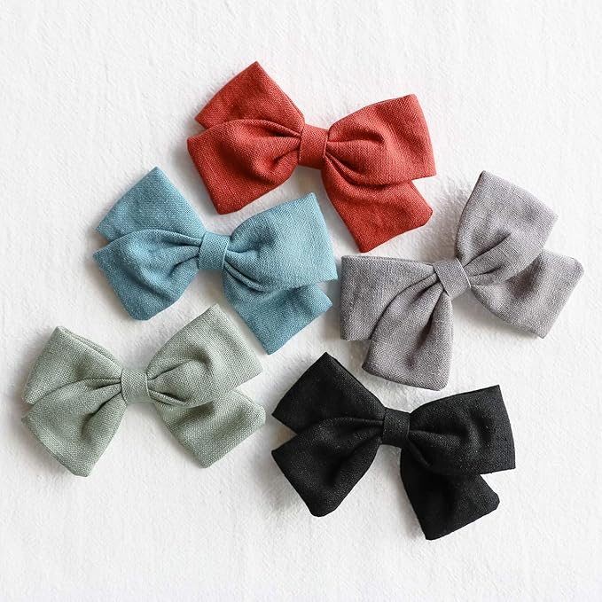 Baby Girl Hair Clips Bows Barrettes 10 Pack Fully Lined Alligator Clip 3.4 Inch Hair Accessories for Little Girls Toddler Kids Children