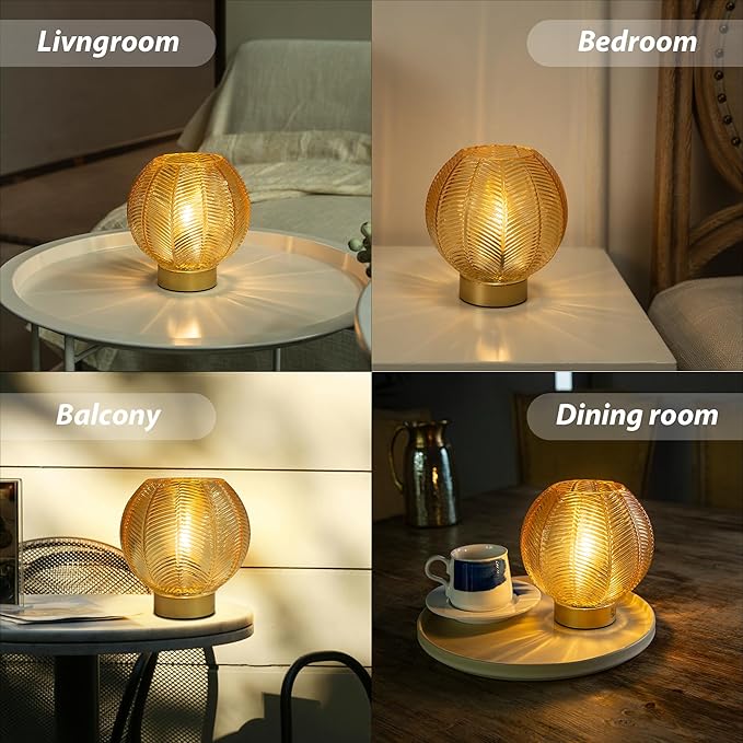 Battery Operated Lamp with Timer, Table Lamp Small Cordless Lamp Battery Powered, Decorative Table Lamps for Living Room Bedside Kitchen Bath Room-Gold