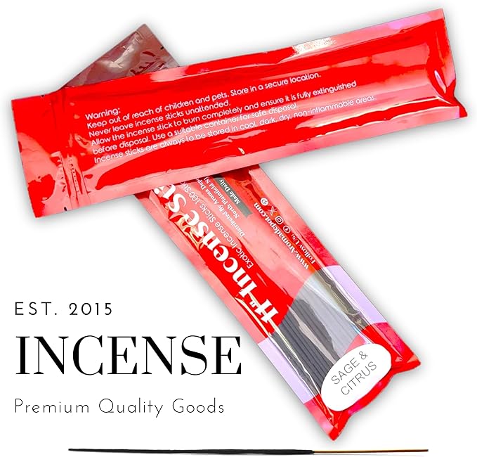 Aroma Depot Sage Exotic 11'' Incense Sticks. 85-100 Sticks Per Bundle, Each Burns 45-60 Mins