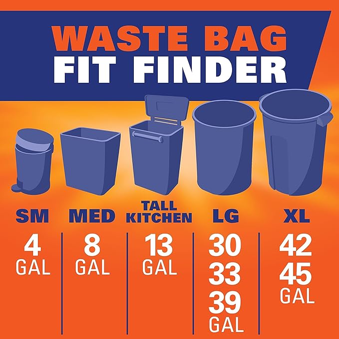 Hefty Ultra Strong 13 Gallon Trash Bags, Tall Kitchen Trash Bags 13 Gallon Size