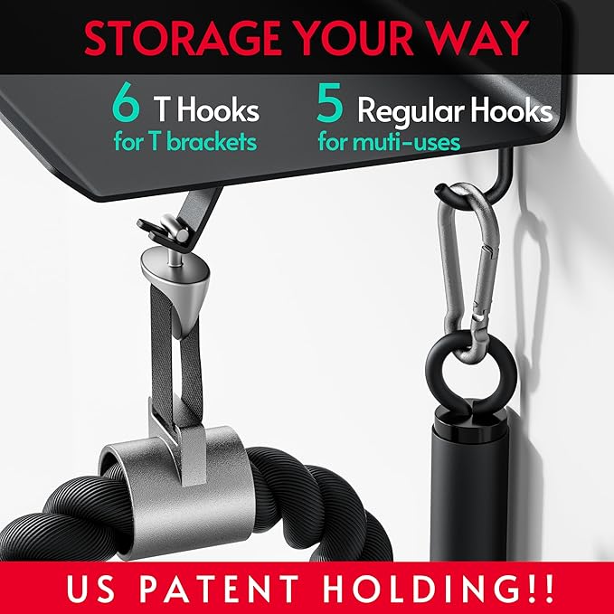 Crostice 1-Tier Floating Shelf Compatible with Tonal Accessories, Home Gym Storage Shelf, Gym Rack Wall Mount Organizer, Workout Metal Holder, T-Bracket Lock Adapters Hanger, US Patent Holding