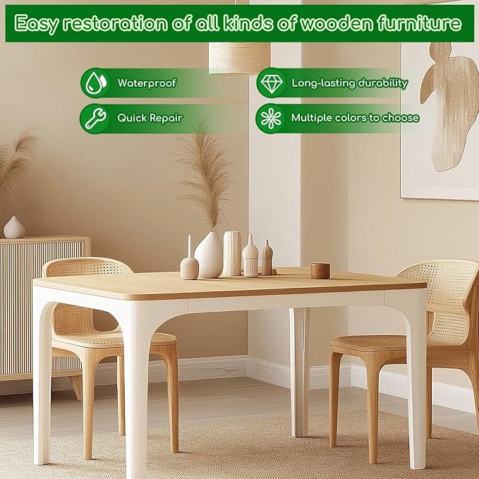 Wood Furniture Repair Kit, 24 Colors Wood Touch up Filler, Repair Scratch, Cracks, Stains, Discoloration for Wood Furniture, Door, Cabinet, Floor, Table Surface Wood - Gray Series
