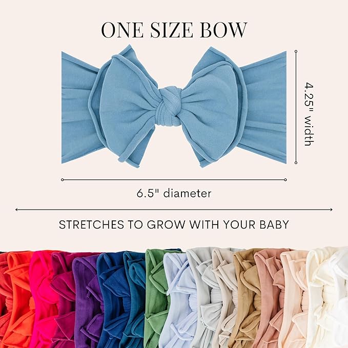 Baby Bling Bows Newborn to Little Girls Hair Bow - FAB-BOW-LOUS Headbands Toddlers Hair Accessories, Made in the USA, One Size (2 Pack - Hot Pink & Light Orchid)