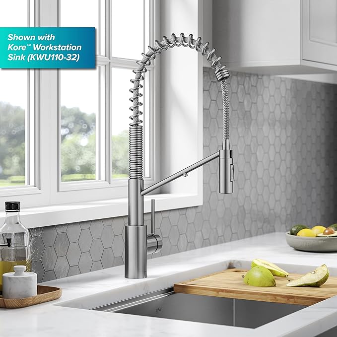 KRAUS Oletto 2-in-1 Commercial Style Pull-Down Single Handle Water Filter Kitchen Faucet for Reverse Osmosis or Water Filtration System in Spot-Free Stainless Steel, KFF-2631SFS