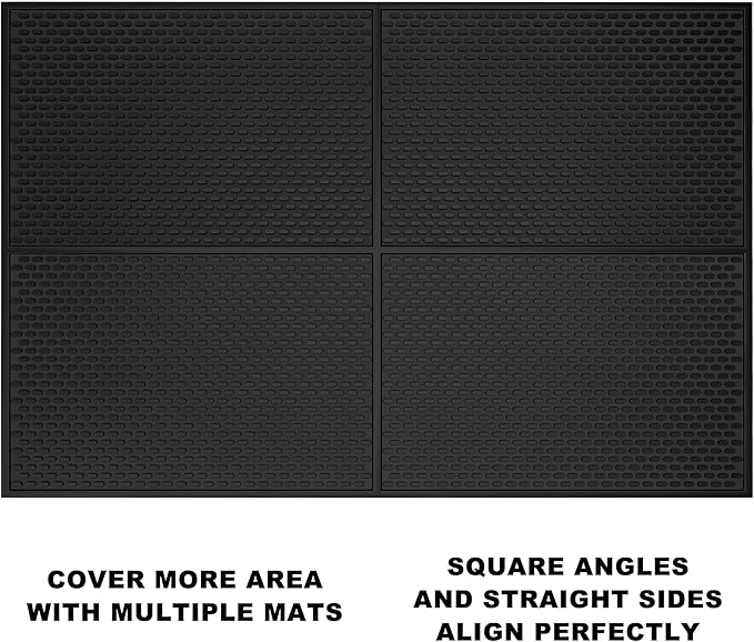 2 Pack Silicone Bar Mat - 1/2 Inch Thick Heat-Resistant and Food Safe Drip Mat - Spill Mats for Counter Top - Kitchen Service Mat, Coffee Bar, Restaurant - Drying Mat - 18 x 12 Inches