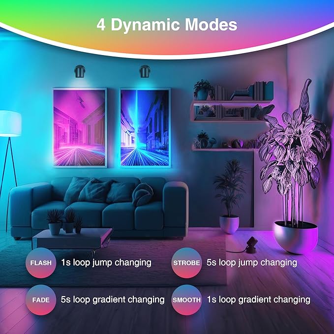 URTOM RGBW Christmas Spot Lights Indoor 6W Up Lights Indoor with Remote Control 16 Color Changing Uplighting Indoor 120V LED Spotlight Indoor Dimmable Uplights Indoor for Parties Plant Decor, 2 Pack
