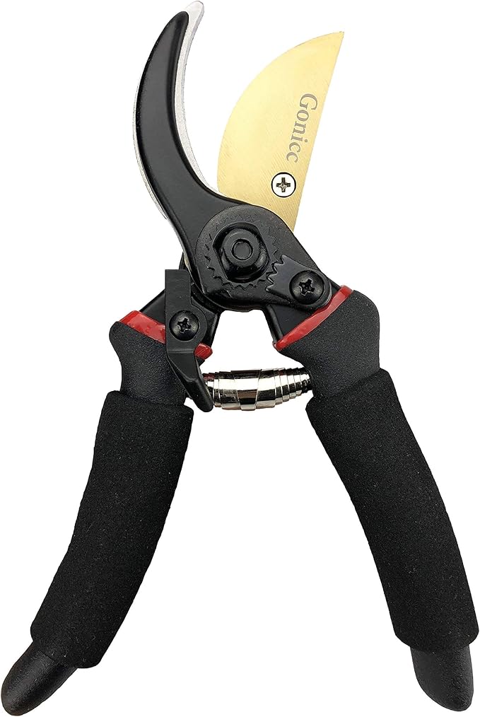 gonicc 8" Professional Premium Titanium Bypass Pruning Shears (GPPS-1003), Hand Pruners, Garden Clippers.