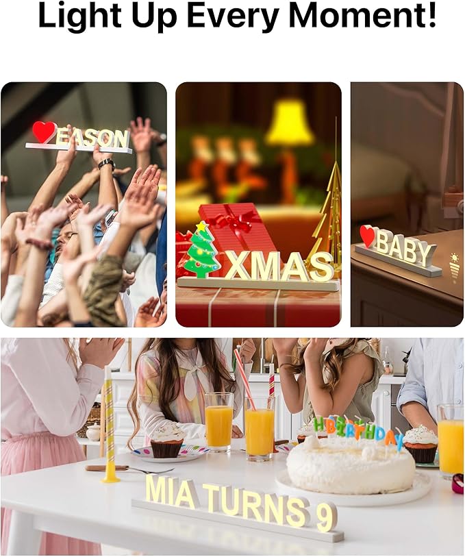 LED Magnetic Symbol #, H 3.7" Light with Touch Control, White, Dimmable, Warm White 3000K