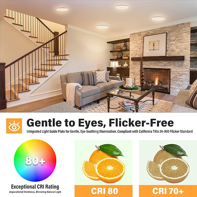 ETL 7 inch Small LED Flush Mount Ceiling Light Dimmable,Ultra Slim Round Flat Ceiling Lights 5CCT-2700K/3000K/3500K/4000K/5000K,Modern Ceiling Lamp for Closet,Kitchen,Bathroom 16 Pack(White)